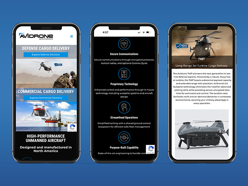 avidrone website mobile