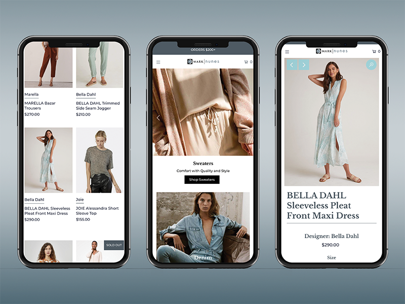 mark nunes e commerce website mobile